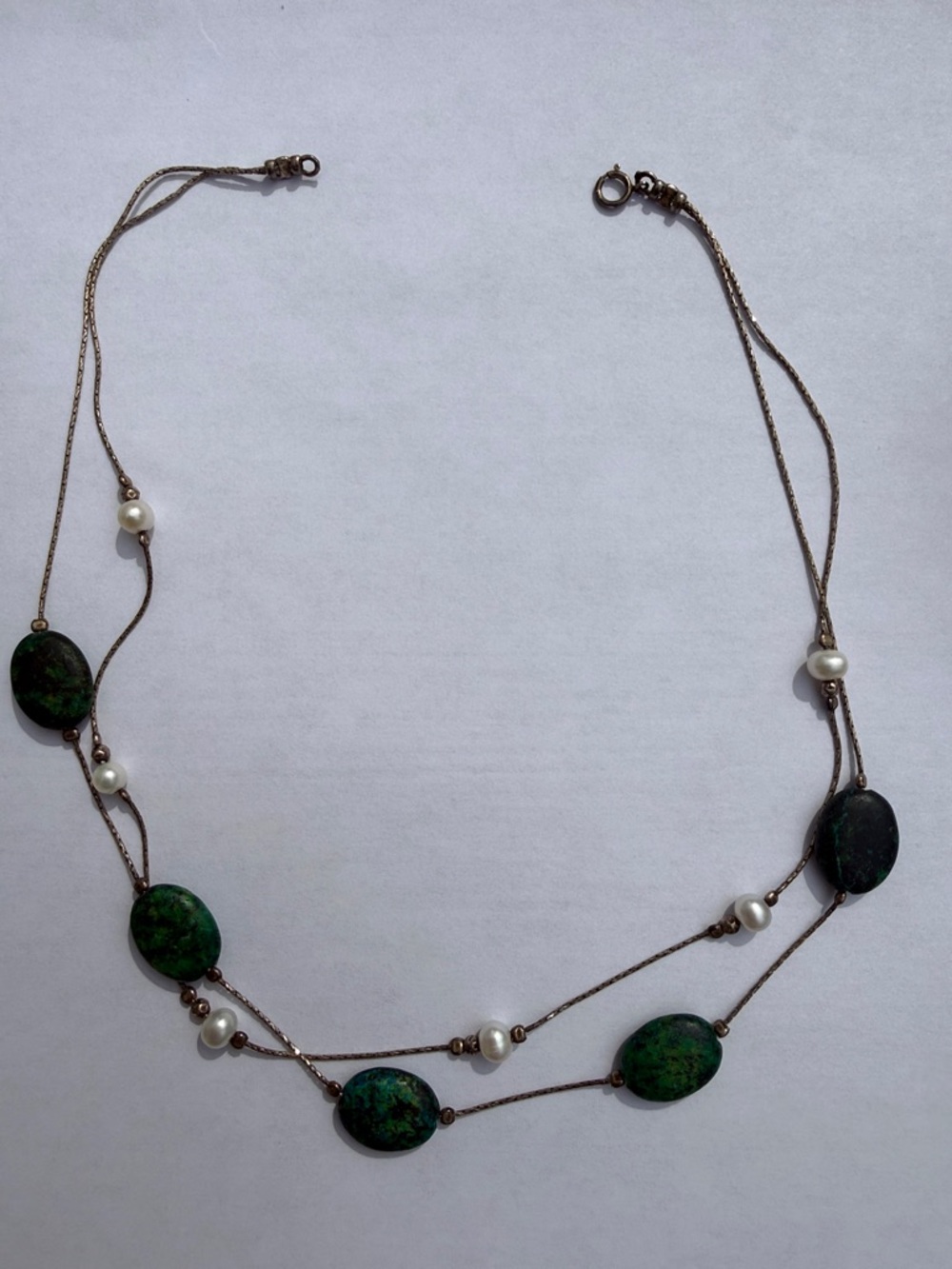 Elegant Green Stone  Layered Necklace